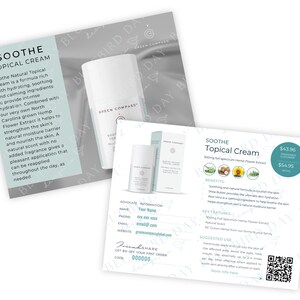 Green Compass l Soothe Topical Cream Info Cards l Tip Cards l Personalized l Digital Download ONLY