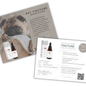 Green Compass l Pet Tincture Info Cards l Tip Cards l Personalized