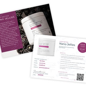 Green Compass l Sleep Better Nano Jellies Info Cards l Tip Cards l Personalized l Digital Download ONLY!