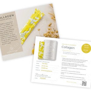 Green Compass l Melon Collagen Info Cards l Tip Cards l Personalized l Digital Download ONLY
