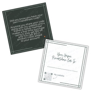 Green Compass l Square FriendShare Card l Tip Cards l Personalized l Digital Download Only