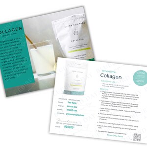 Green Compass l Lemon Lime Collagen Info Cards l Tip Cards l Personalized