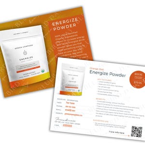 Green Compass l Energize Powder Info Cards l Tip Cards l Personalized