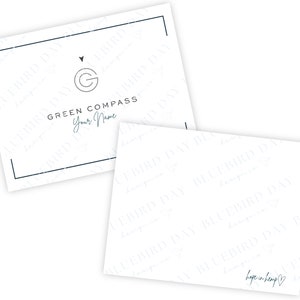Green Compass Advocate Personalized Notecards I Digital Download ONLY
