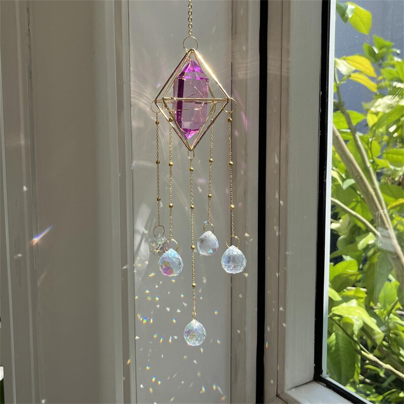 Giant Crystal Suncatcher Rainbow Maker Handmade Boho Home Etsy Australia