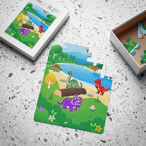Rompecabezas de dinosaurio de dibujos animados para niños / esquina redonda de 30 piezas Lg