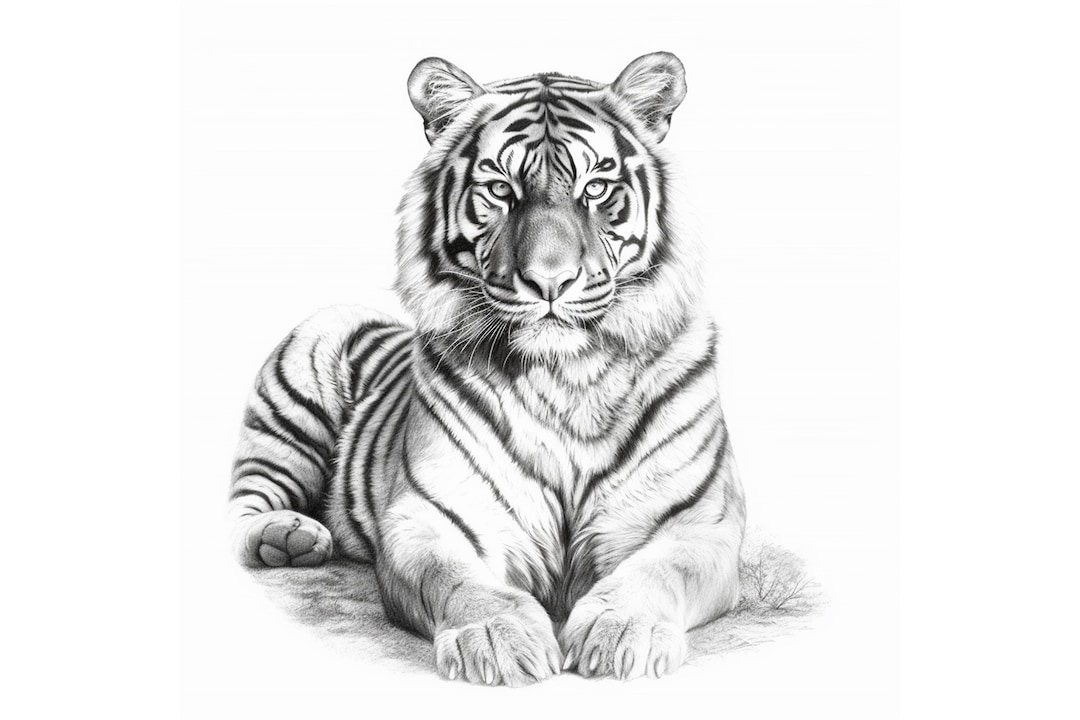 Tiger Wall Art Pencil Sketch - Etsy