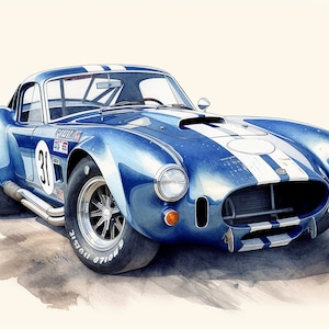 Car Illustration: Classic Cobra Replica -- Vintage Pencil Sketch Concept Art