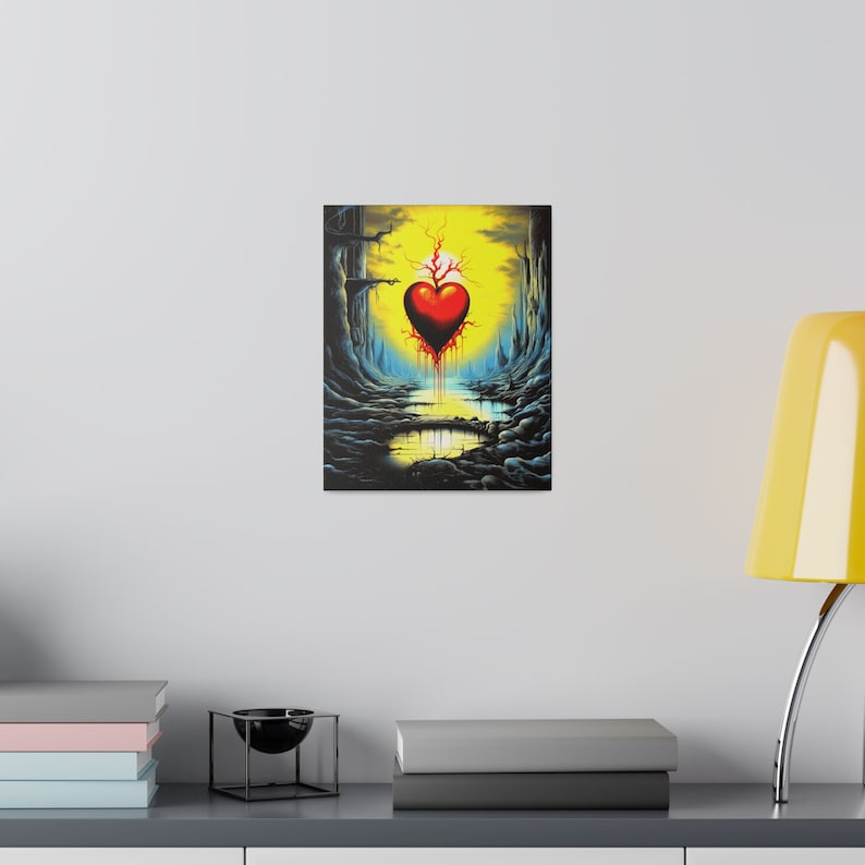 Bleeding Heart | Salvador Dali Style Canvas Print on Stretched Matte ...