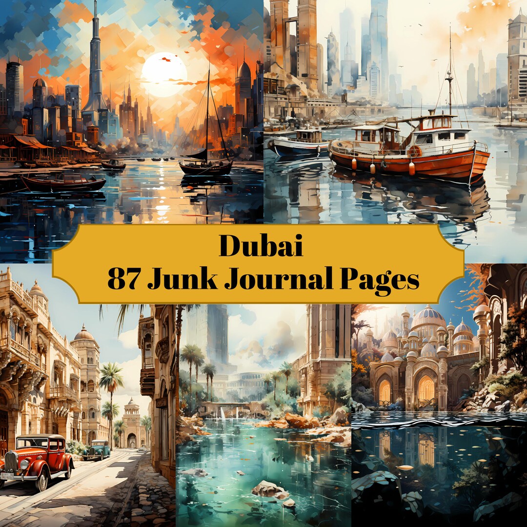 87 Dubai Travel Junk Journal Pages Journey Junk Journal for Scrapbooks