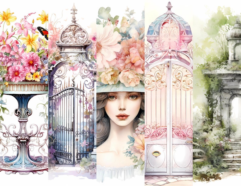 40 Whimsical Garden Shabby Chic Junk Journal Pages - Shabby Chic Junk ...