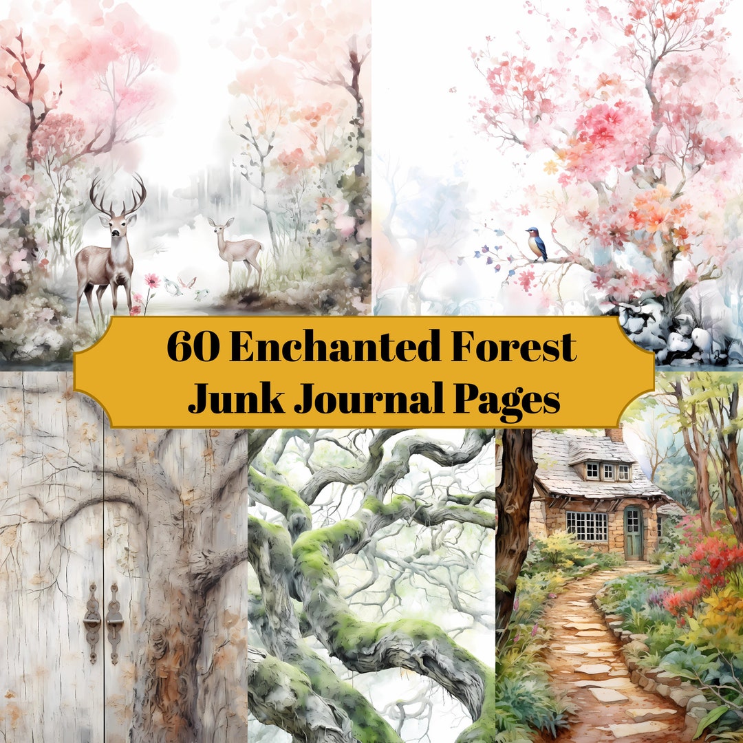 60 Enchanted Forest Shabby Chic Junk Journal Pages - Shabby Chic Junk ...