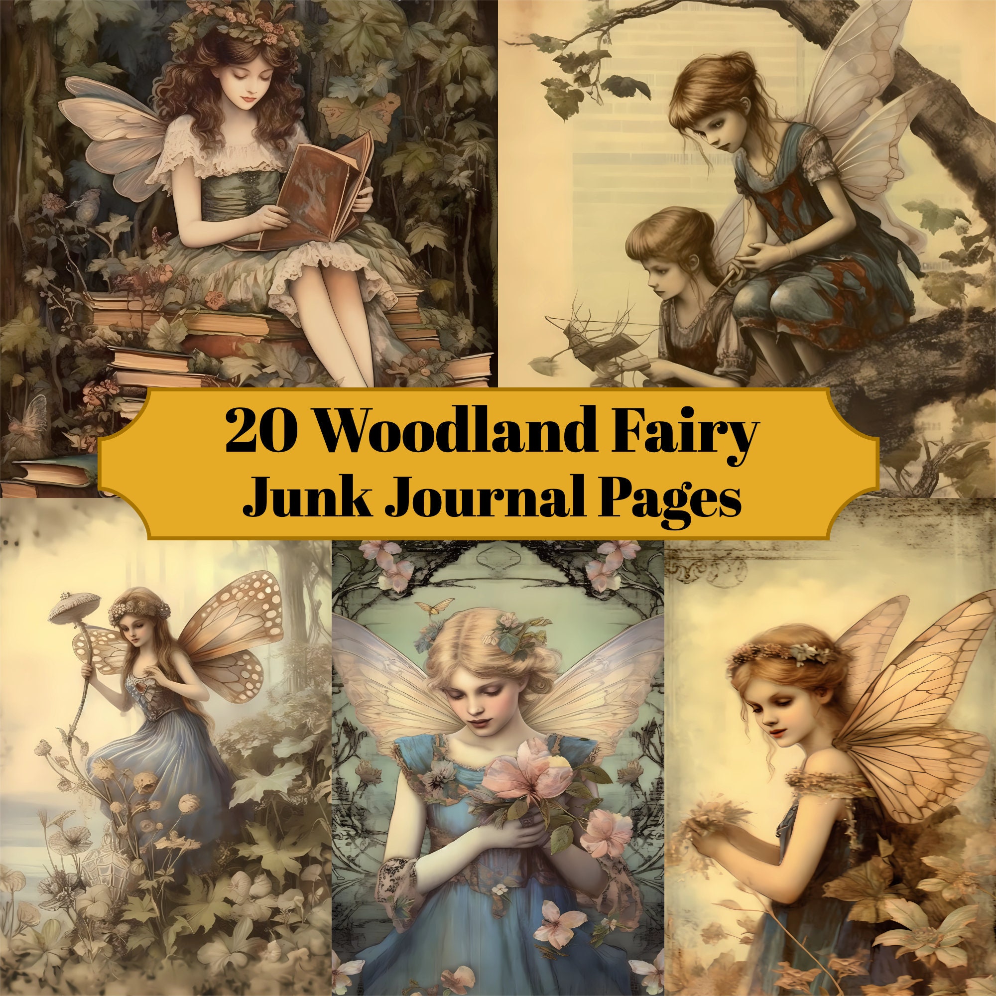 20 Woodland Fairies Junk Journal Pages Printable Fairy Junk Journal for ...