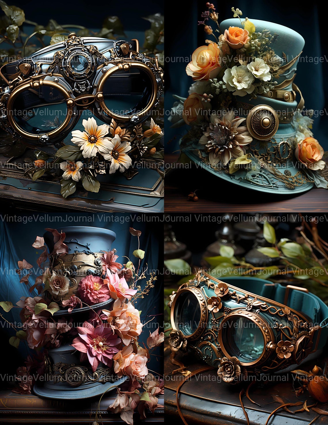 70 Steampunk Spring Junk Journal Pages - Spring-themed Papers for ...