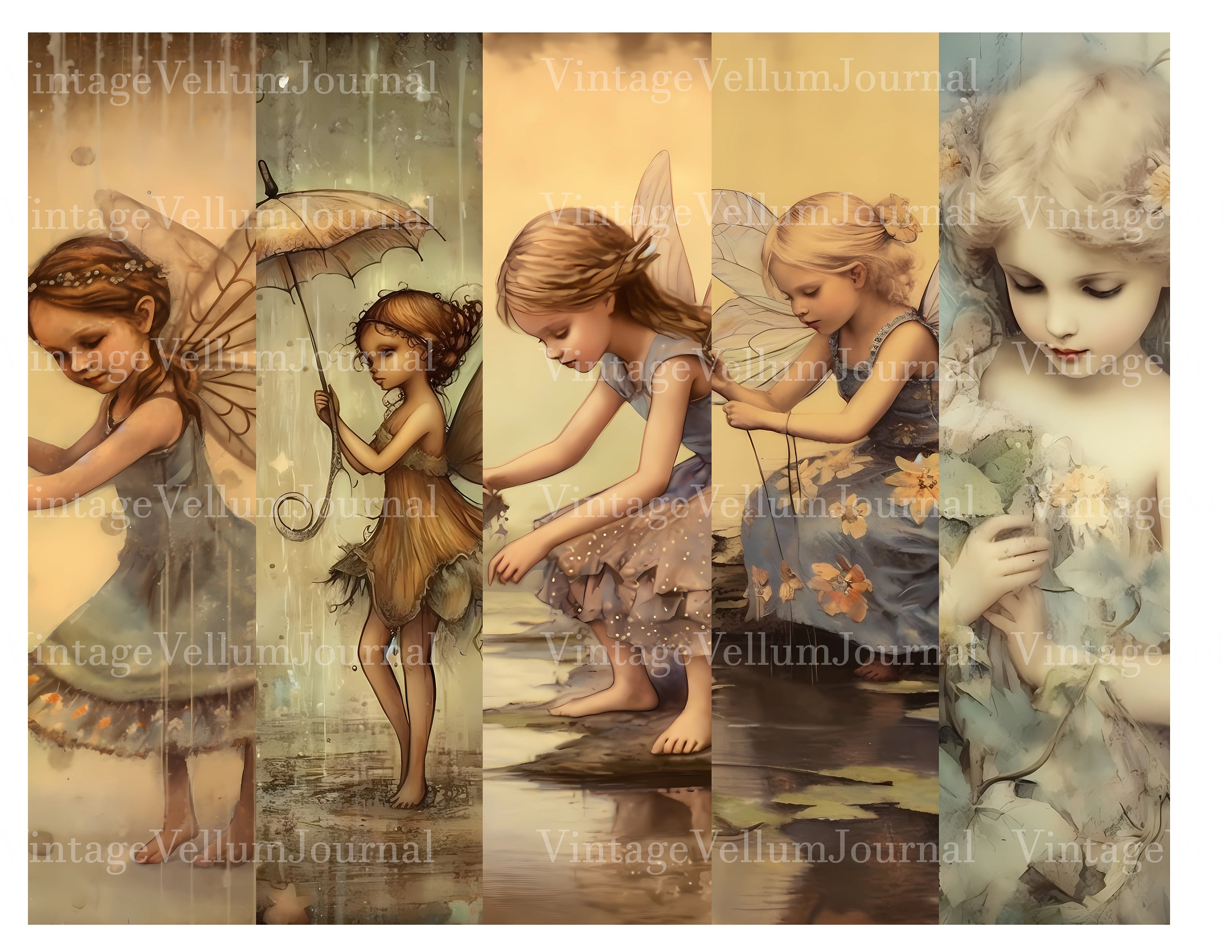 30 Baby Fairies Junk Journal Pages Printable Vintage Fairy - Etsy