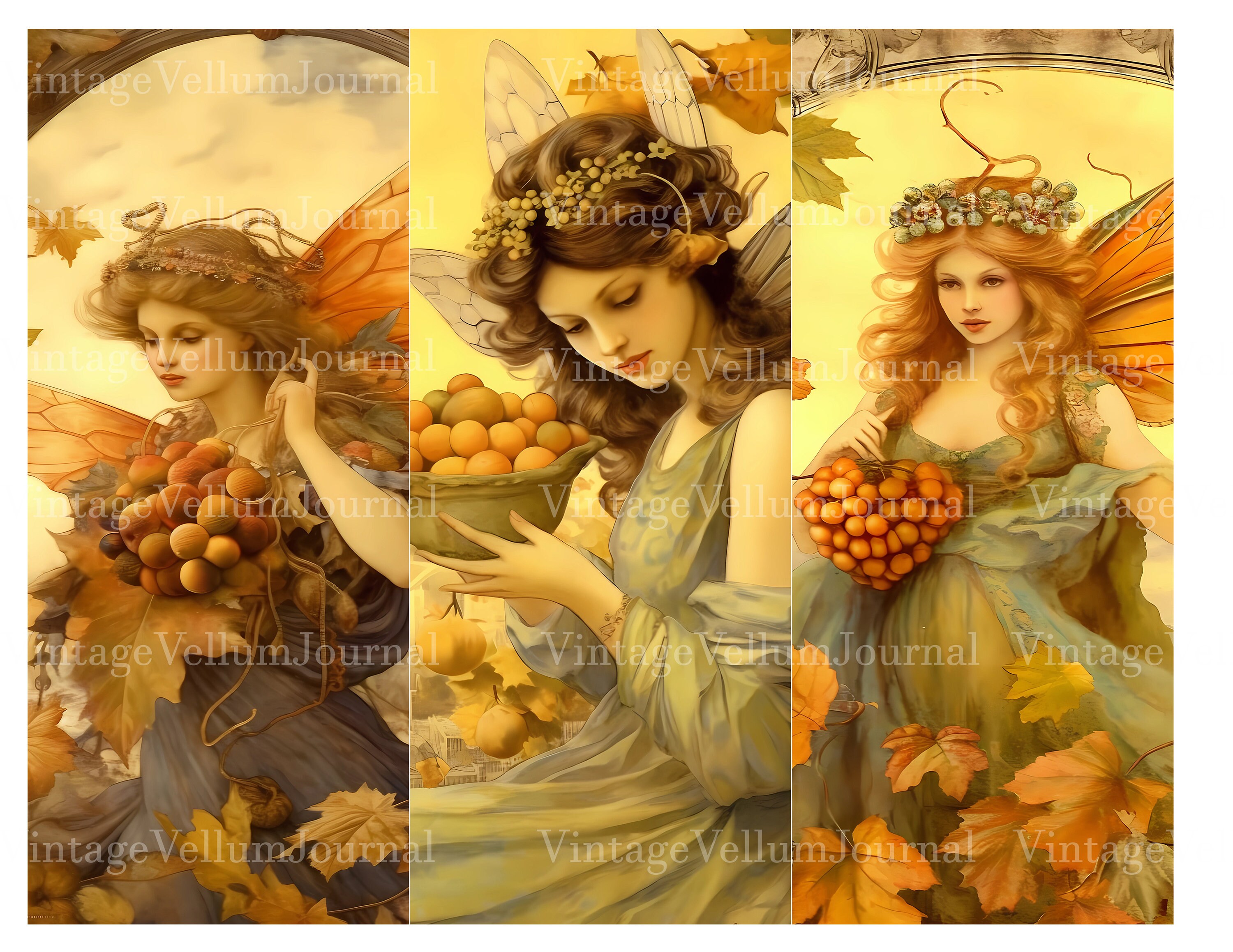 40 Autumn Fairies Junk Journal Pages Printable Vintage Fairy - Etsy