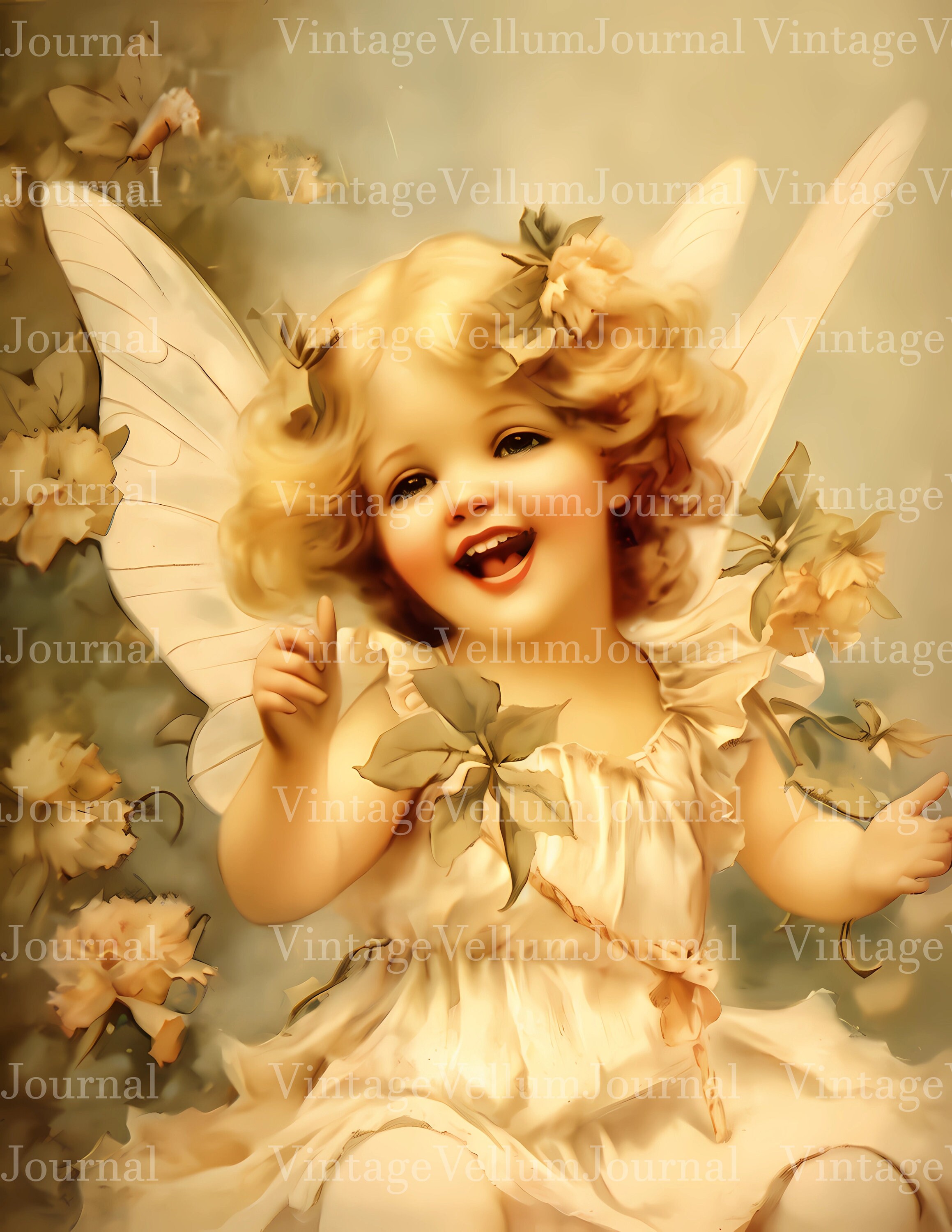 30 Baby Fairies Junk Journal Pages Printable Vintage Fairy - Etsy