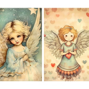 40 Cute Angel Junk Journal Pages - Printable Vintage Angel Junk Journal ...