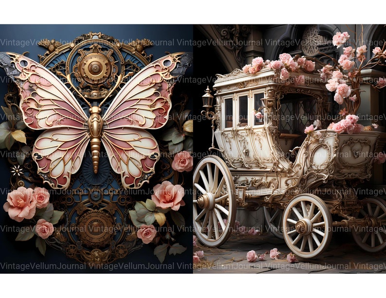 70 Steampunk Spring Junk Journal Pages - Spring-themed Papers for ...