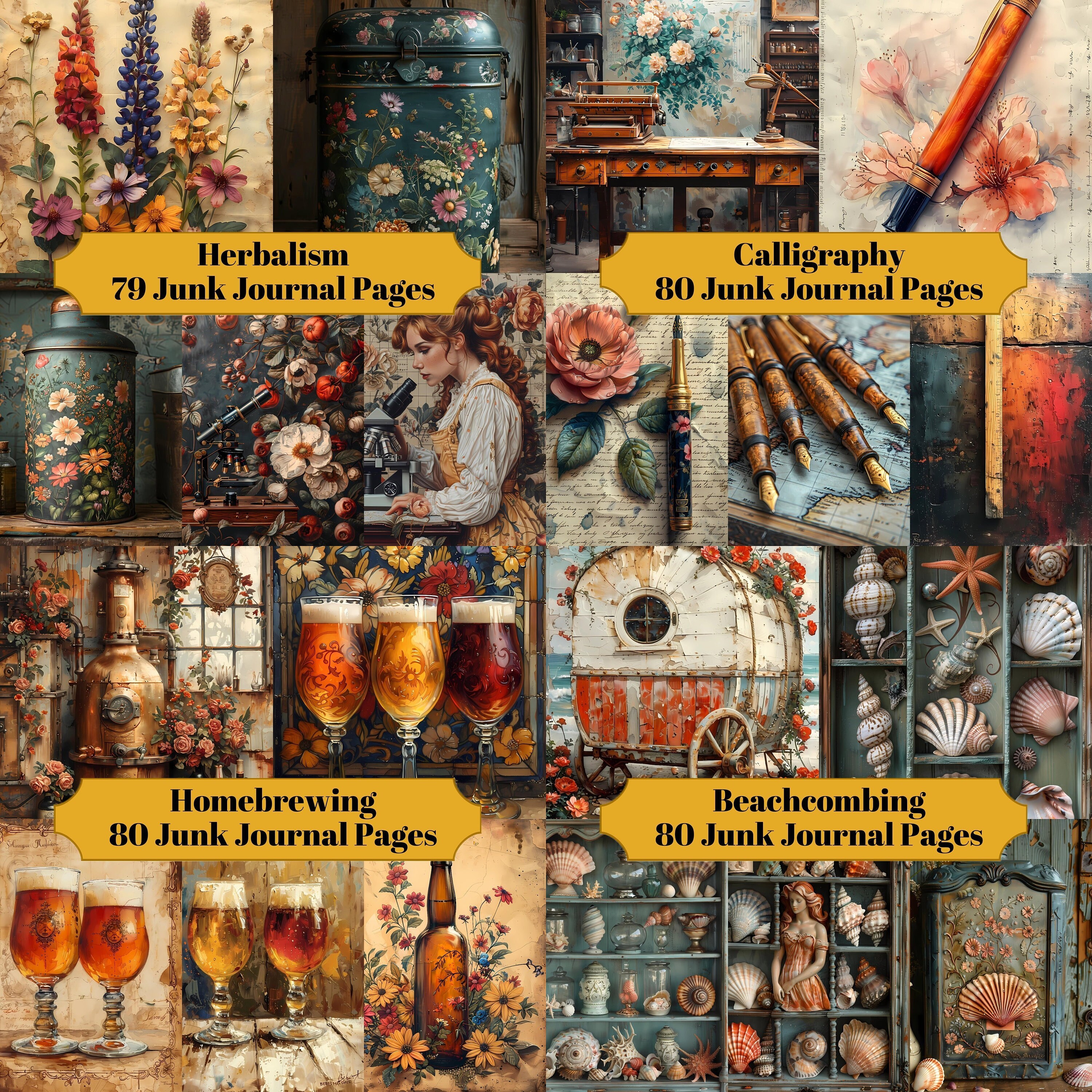 MEGA Hobbies and Crafts Junk Journal Pages Bundle - 2150 Printables for ...