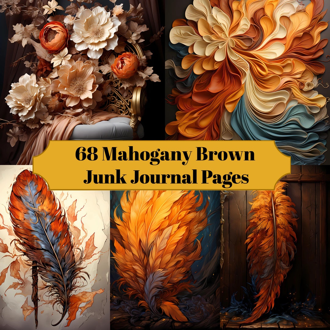 68 Mahogany Brown Junk Journal Pages - Colorful Junk Journal for ...