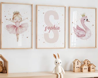 Ballerina Girls Bedroom Print, Ballerina Bedroom Decor, Ballerina Wall Art, Ballerina Nursery Print, Ballerina Decor, Pink Girls Bedroom Art