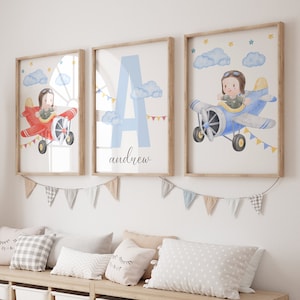 AirPlane Nursery Prints, AirPlane Print, AirPlane Decor, Transport Print, Boy Nursery Print, Plane Print, Airplane Theme, Pilot Nursery