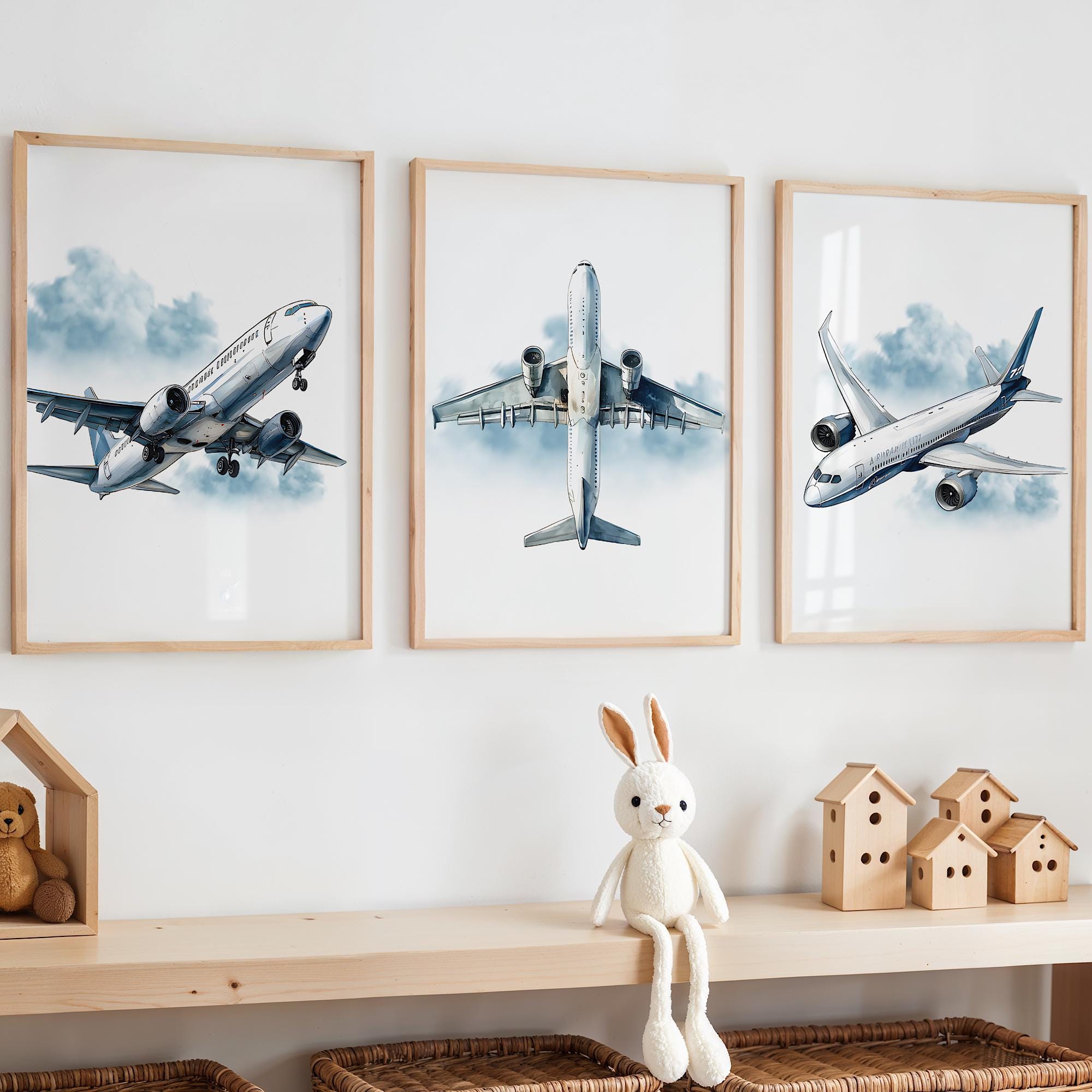 Airplane Wall Art, Aviation Themed Boys Room, Airplane Nursery