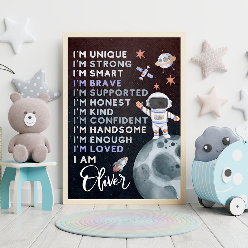 Personalized Affirmation for Kids Wall Art, Affirmation Print, Outer ...