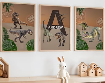 Dinosaur Prints, Dinosaur Wall Art, Dinosaur Nursery Print, Dino Print, Dinosaur Theme Room, Boys Bedroom Prints, Dinosaur Art