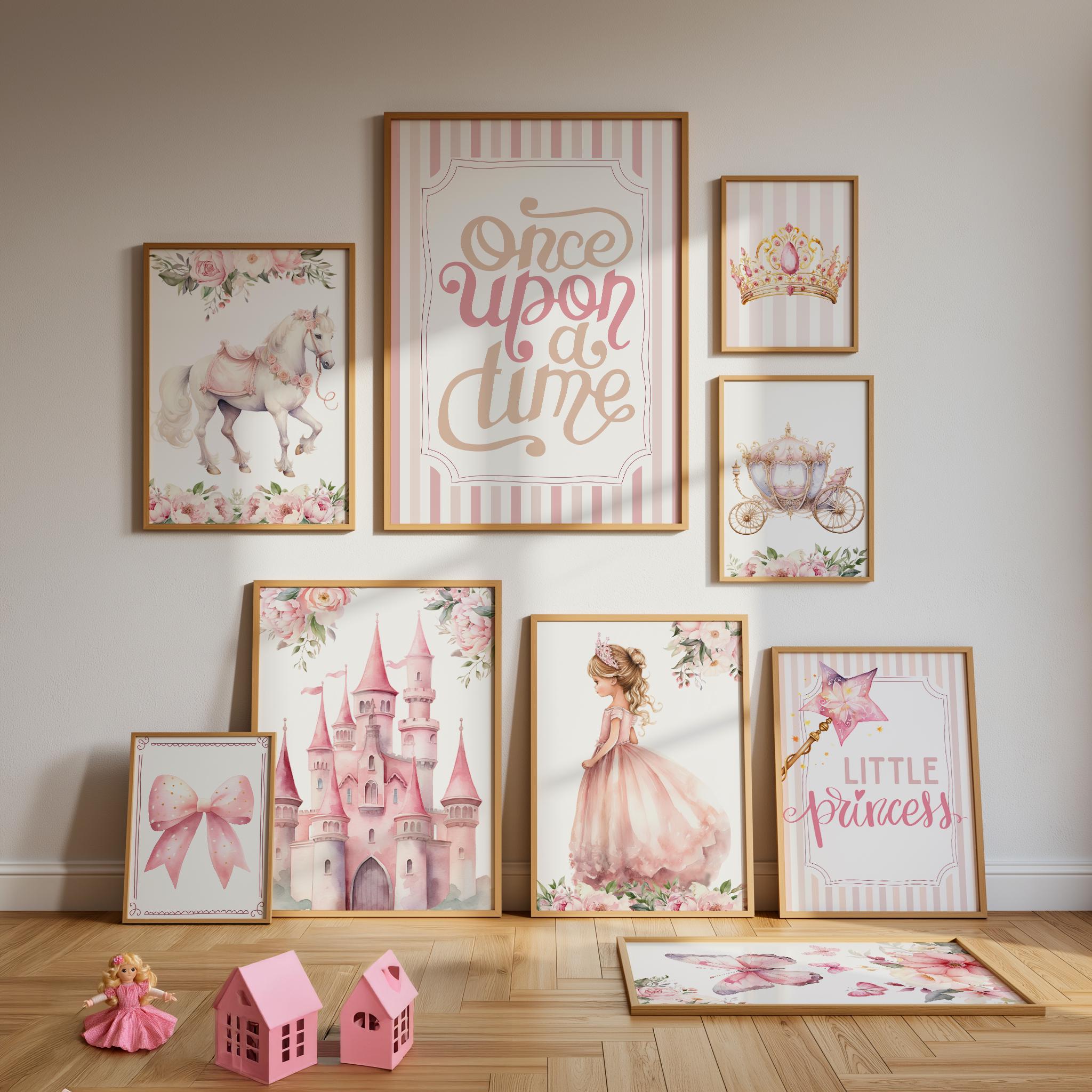 Princess Wall Art Set of 15, Unicorn Nursery Prints, Princess Girls ...