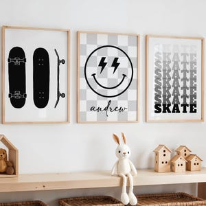 Impresión de patineta, póster de patineta, impresión de patinador, habitación de niños patinadores, regalo de patinador, arte de patinador, impresión de guardería de patinador, impresiones de dormitorio de niños