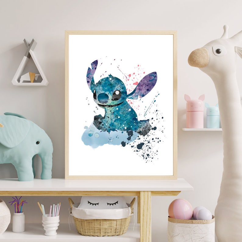 Impression personnalisée Lilo & Stitch, décoration de chambre d'enfant Stitch, art mural Ohana, art mural Lilo, impression Stitch, décoration de chambre de fille, affiche Lilo Stitch image 8