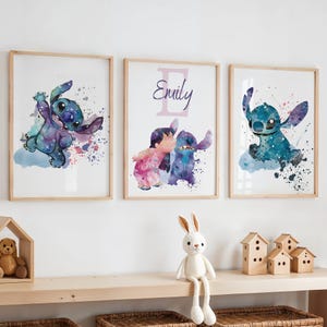 Personalized Lilo & Stitch Print, Stitch Nursery Decor, Ohana Wall Art, Lilo Wall Art, Stitch Print, Girl Room Decor, Lilo Stitch Poster