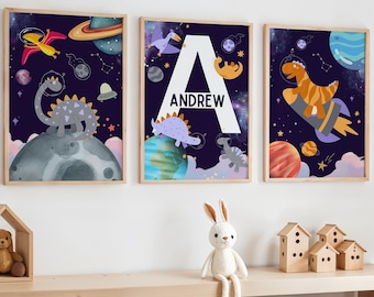 Space Dinosaur Nursery, Dinosaur Print, Dinosaur Nursery, Space Decor Nursery, Astronaut Dinosaur Print, Dinosaur Boys Bedroom, Dino Print