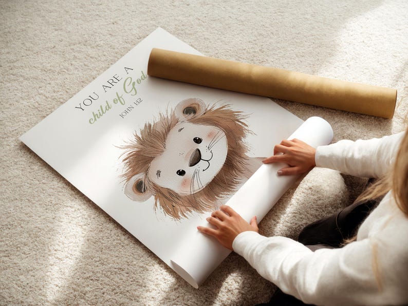 Bible Verse Nursery Wall Art, Christian Nursery Decor, Nursery Scripture Art, Neutral Nursery, Safari Nursery Prints, Safari Animal Prints image 7