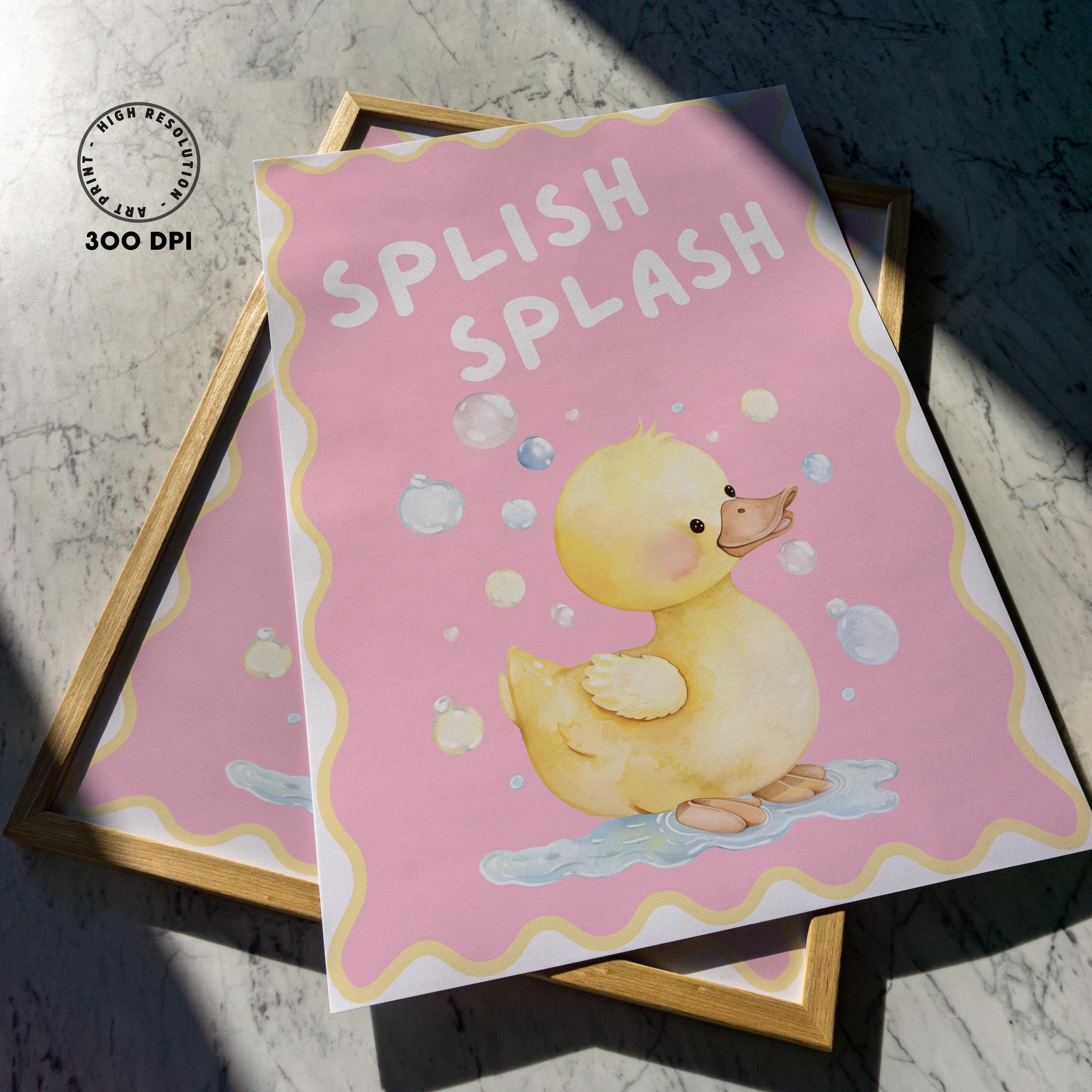 Kids Bathroom Prints Set of 8, Rubber Duck Prints, Playful Bath Time ...