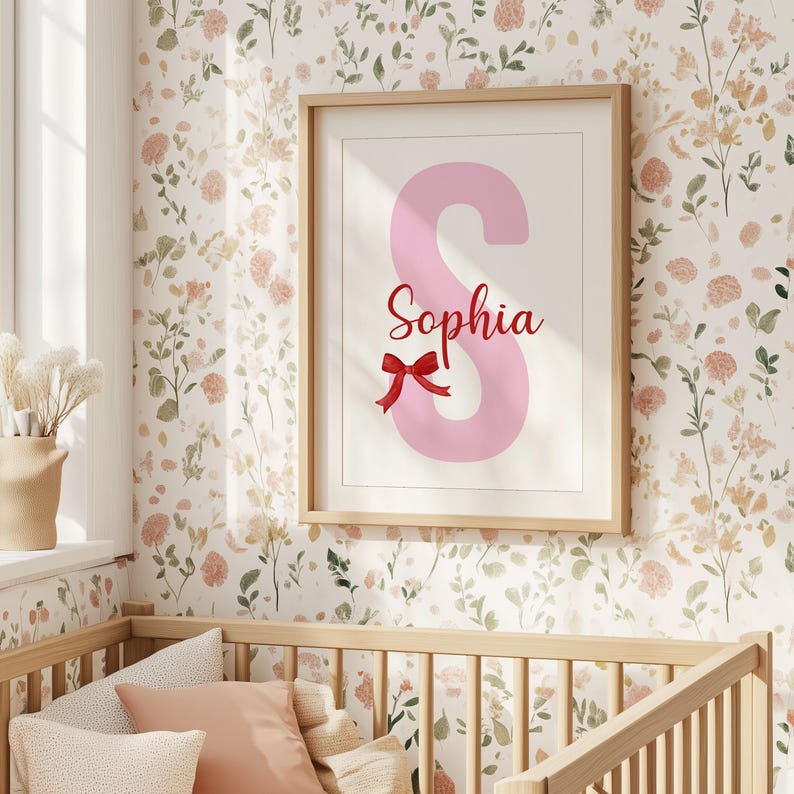 Bows Prints, Bows Nursery Decor, Bows Wall Art, Red Cherry Print, Pink Bow Wall Art, Red Bows Print, Bows Girls Room Decor, Cherry Wall Art image 6