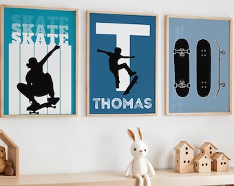 Skateboard Print, Skater Print, Skater Poster, Skater Nursery Print, Boys Bedroom Prints, Sport Nursery Decor, Skateboard Wall Art, Boys Art