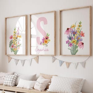 Watercolor Flowers Print, Flowers Nursery Print, Flowers Wall Decor, Pink Flowers Print, Colorful Flowers Girls Room, Flower Art, Pink Decor