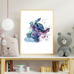 Impression personnalisée Lilo & Stitch, décoration de chambre d'enfant Stitch, art mural Ohana, art mural Lilo, impression Stitch, décoration de chambre de fille, affiche Lilo Stitch image 6