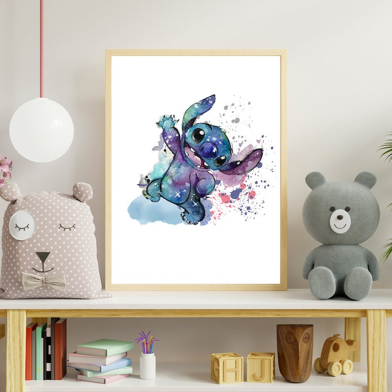 Personalized Lilo & Stitch Print, Stitch Nursery Decor, Ohana Wall Art, Lilo Wall Art, Stitch Print, Girl Room Decor, Lilo Stitch Poster image 6