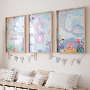 Mermaid Nursery Print, Mermaid Print, Mermaid Decor, Mermaid Girls Room, Make Waves Little Mermaid, Girls Bedroom Print, Baby Girl Nursery