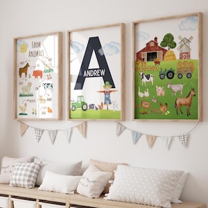 Farm Animal Prints, Farm Nursery Prints, Farm Prints, Farm Animal Kids Room, Farm House Print, Farm Nursery Decor, Farm Decor, Animal Art
