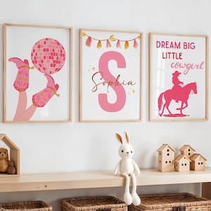 Cowgirl Prints, Cowgirl Nursery, Cowgirl Room Decor, Western Girl Room Decor, Girls Wild West Rodeo Horse Nursery Print, Rodeo Baby Print
