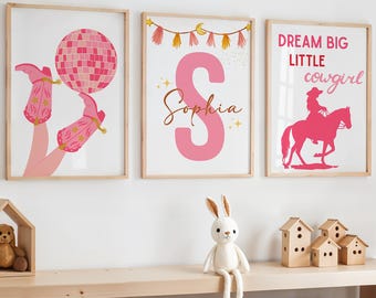 Cowgirl Prints, Cowgirl Nursery, Cowgirl Room Decor, Western Girl Room Decor, Girls Wild West Rodeo Horse Nursery Print, Rodeo Baby Print