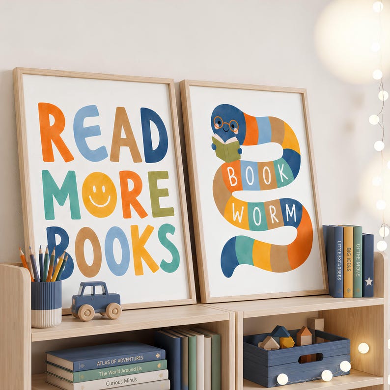 Boys Playroom Wall Art Set of 100, Educational Learning Posters, Boys Nursery Decor, Printable Kids Room Prints, Alphabet Numbers Art image 5