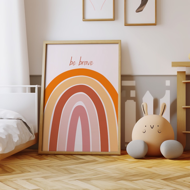 Boho Rainbow Set of 3 Nursery Prints, Girl Nursery Wall Art, Sun Cloud ...