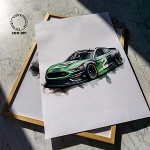 Watercolor Racing Car Nursery Print, Sport Cars Print, Boys Room Decor, Sport Car Poster, Race Car Prints, Boy Playroom Printable, Cars Art image 3