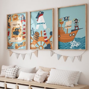 Impression chambre d'enfant pirate, impression pirate, chambre à thème pirate, déco chambre pirate, art mural pirate, déco pirate, déco chambre de garçon, art pirate